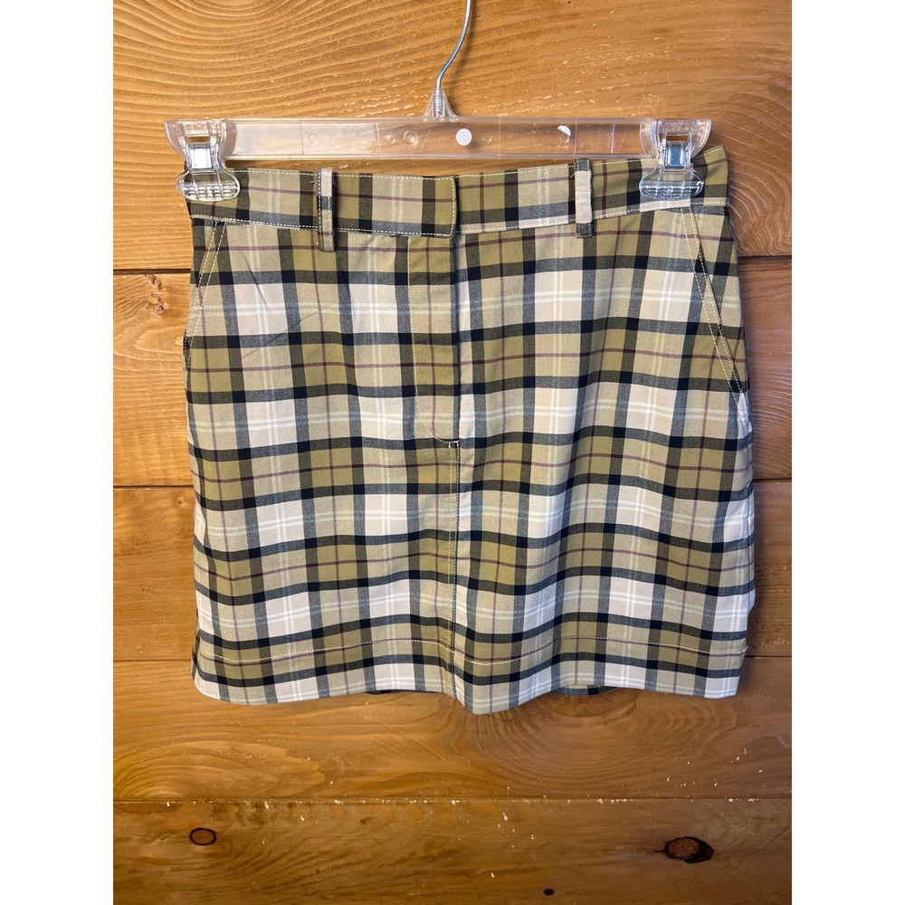 1.State‎ Plaid Mini Skirt Women's Size 4 Pocketed Tan Beige Black Career Casual